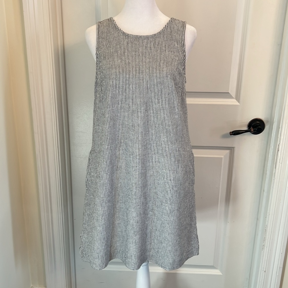 J. Crew Black and White Striped Dress Women's 2